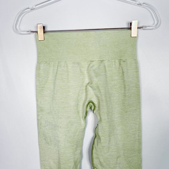 Gymshark XSmall XS Seamless Marled Leggings Light Green Workout Womens Fitted - Picture 6 of 7
